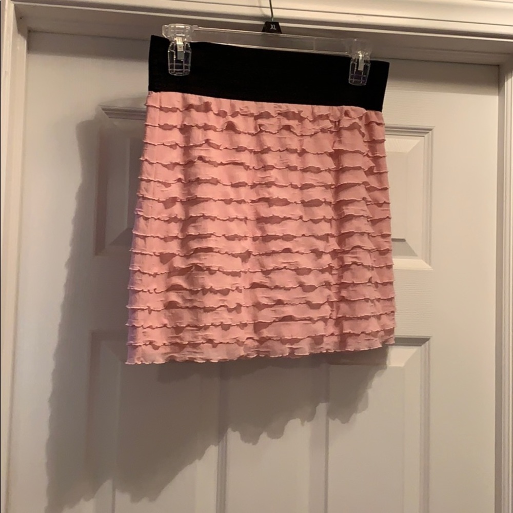 Pink ruffle skirt